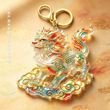 臺灣出貨✨【可開發票】吉祥貔貅好運招財雙面平面設計鑰匙扣中式國風精緻包包鑰匙鏈掛件