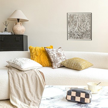 『百貨屋二號』美式現代黃色咖色抱枕中古靠墊靠包塔莎花園家用客廳沙發腰靠枕