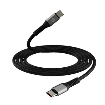 【HP 惠普】HP DHC-TC112G Type-C充電線 防斷編織快充線-灰黑色(1M)