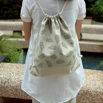 束口後背包/束繩包/束口袋 ~ 小葉子(B16)