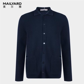MAILYARD/美爾雅毛衫 純羊毛商務休閑男士秋冬翻領開衫毛衣 331