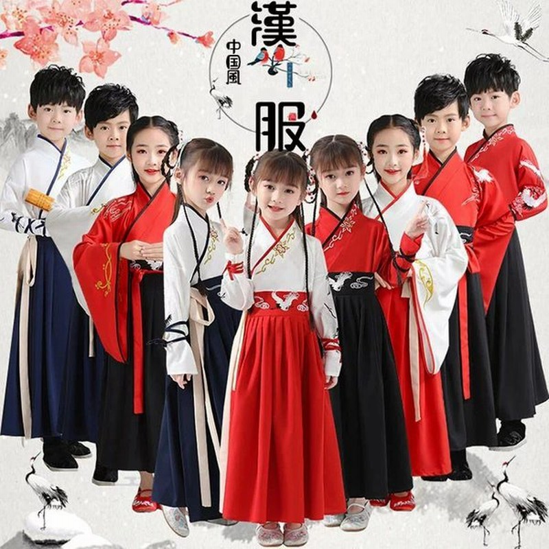 ドレス 子供 チャイナ 女の子 男の子 セットアップ レトロ 青 オレンジ スカート パンツ カンフー 衣装 【お気にいる】