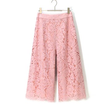 休閑褲女寬松薄款2026新款夏季直筒褲七分褲褲子闊腿褲蕾絲九分褲