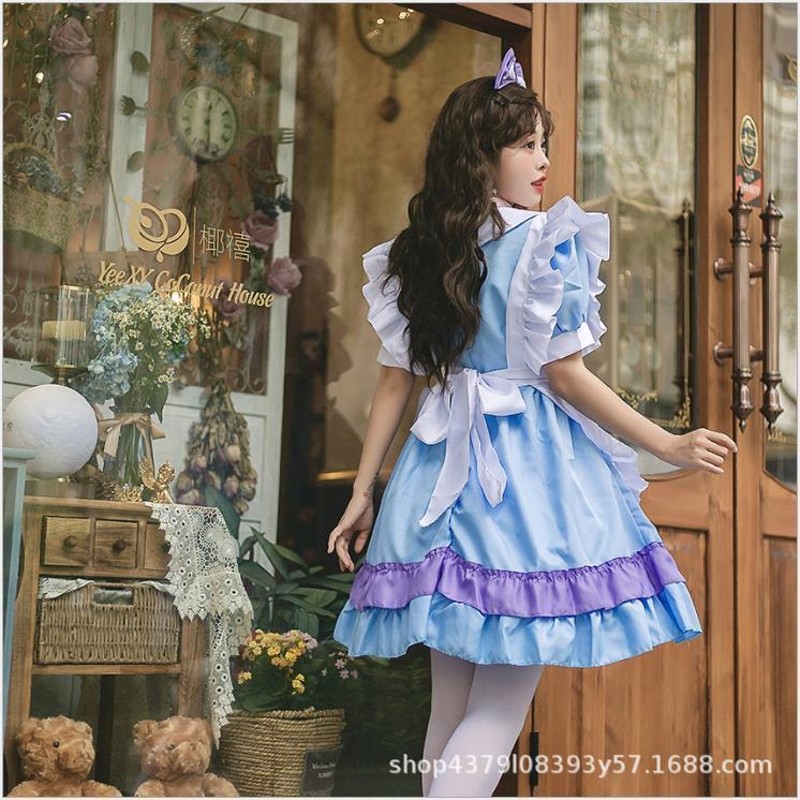 メイド服 コスプレ Lサイズ ロリータ 6点セット ゴスロリ コスチューム