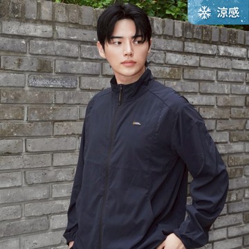 男女同款 FROZEN CUBE 涼感 防風立領外套 - 炭黑色