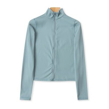 外貿立領修身瑜伽服 夏秋款時尚女拉鏈開衫彈力修身長袖外套13134