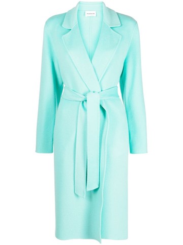 P.A.R.O.S.H. - belted wrap coat - women - Wool/Cashmere - M - Green