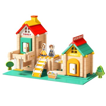 「愛思系列」 魯班榫卯益智玩具小建築師大顆粒木製建築結構拼裝兒童搭房子