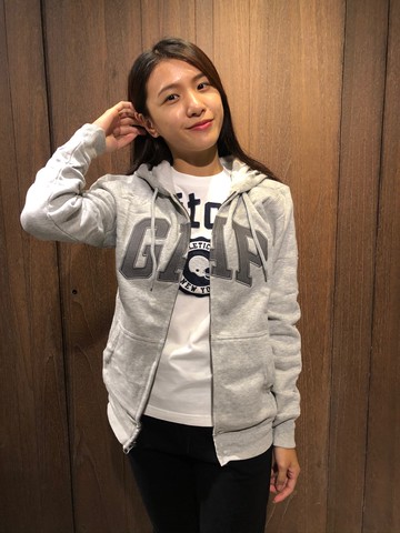 美國百分百【全新真品】 GAP 外套 上衣 長袖 連帽 LOGO 貼布 刷毛 深藍 藍字 大尺碼 男款 E927