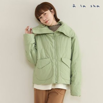 a la sha 動物躲貓貓翻領鋪棉外套