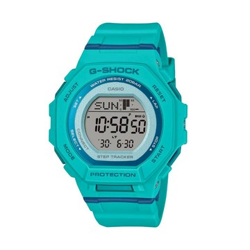 【CASIO 卡西歐】G-SHOCK 藍牙跑步訓練活力時尚 亮藍綠 纖薄運動系列 GMD-B300SC-2_43.8mm