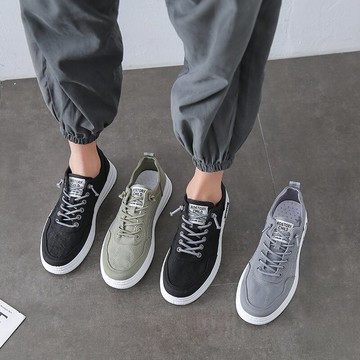 帆布男鞋新款男士冰絲布鞋秋季透氣薄款百搭休閑板鞋子男潮鞋