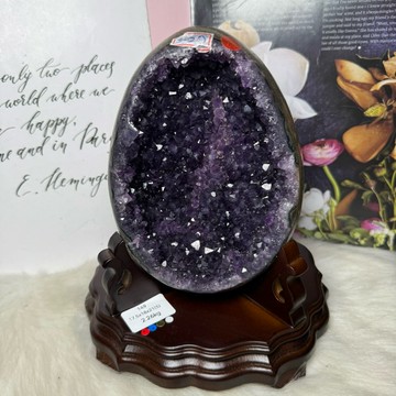 149號2.26kg 頂級烏拉圭 紫水晶恐龍蛋晶洞ESPa++❤️共生紫水晶簇花（生錢花 ） 紫晶洞 水晶洞 A1496