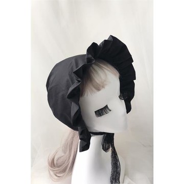 女巫帽子Lolita純棉魔女帽舞臺帽歐美女帽中世紀戲服道具花邊睡帽
