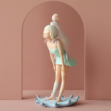 米子家居呂文婧 創意海豹女孩擺件家居藝術品裝飾送閨蜜生日禮物