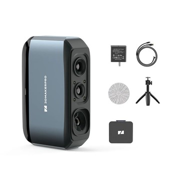 3DMakerpro Moose AI 專業版 (附三腳架轉台收納箱)_藍光3D掃描器 _黑色物件免噴粉