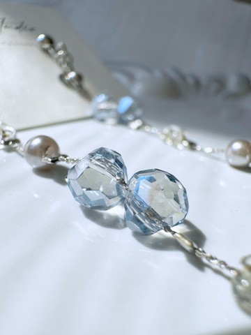 水滴玻璃珍珠耳環