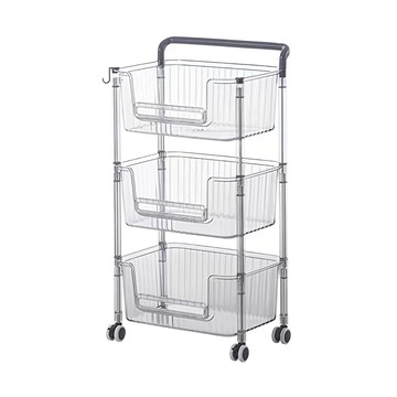 收納架三層 089-HB  74.5 x 38.5 x 27.6公分 透明色  3層