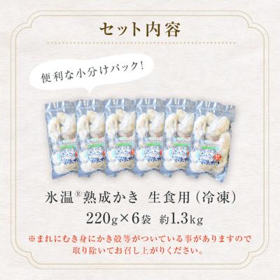 ふるさと納税 石巻市 牡蠣 宮城県産 氷温熟成 かき 生食用(冷凍)220g×6袋 約1.3kg 小分け 冷凍 バラバラ