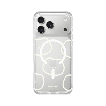 iPhone 17 Pro Max ClearX (MagSafe 兼容) 晶透白 - 布朗尼 annnbrownie - 線條熊熊