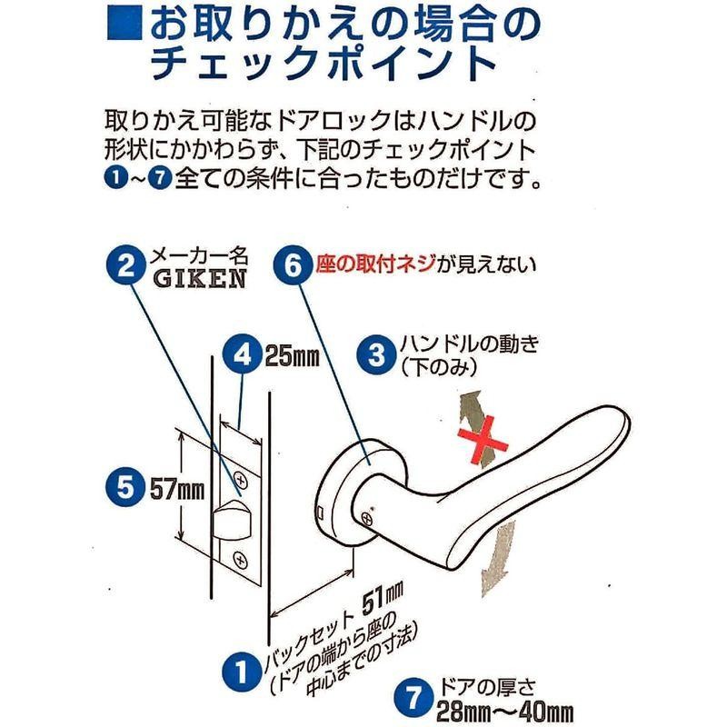 川口技研 ドアレバー 室内錠ALシリーズ 箱入り ニッケル AL-32-1M-N