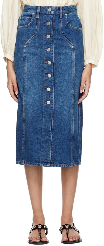 Isabel Marant Etoile 蓝色 Vandy 牛仔半身裙