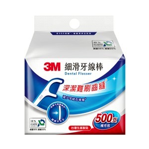 3M 細滑牙線棒補充包,單線500支