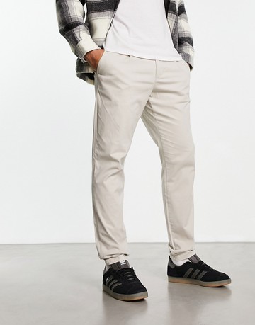 Only & Sons slim fit chinos in beige-Neutral