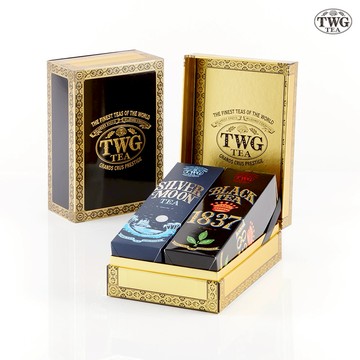 【TWG Tea】時尚茶罐雙入禮盒組 1837紅茶100g+銀月綠茶100g(紅茶+綠茶)