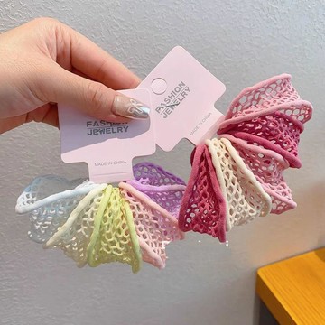 🥇金牌賣家 可開統編💎兒童彩色加寬鏤空面膜髮圈女童上學扎發高馬尾發繩高彈力耐用皮筋