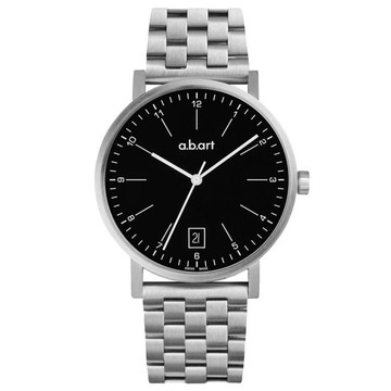 a.b.art  O系列包浩斯經典鋼帶腕錶-黑 O104SC