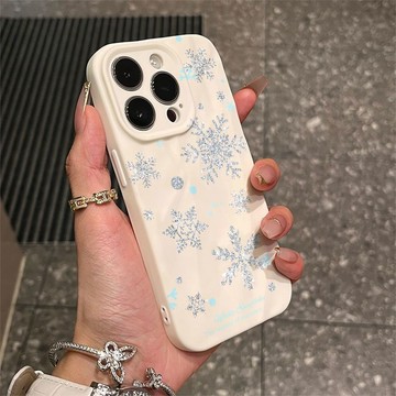 褶皺個性雪花適用iPhone蘋果18 17e 16/15pro防摔14/13防護保護殼12/11手機殼 潮