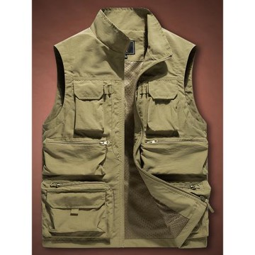 馬甲男戶外運動攝影工裝背心春秋休閑多口袋釣魚登山速干寬松馬夾