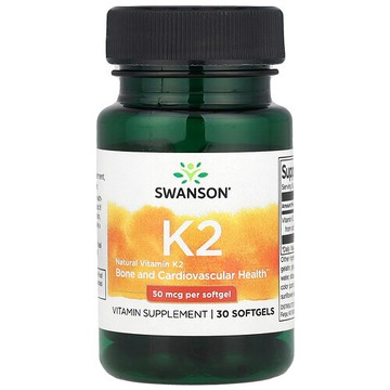 Swanson Vitamins, 天然維生素 K2，50 微克，30 粒軟凝膠
