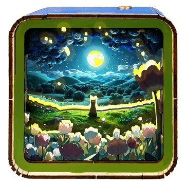 上手家居 3D拼圖夜燈手做材料包  月色柔影 銀色 + 藍色