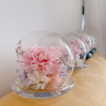 【母親節禮物】Kiitosflorist 10cm永生花迷你玻璃球 - 雙玫瑰