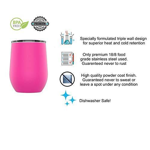 Stainless Steel Camping  Travel Powder Coated Wine Glass Tumbler with Spla