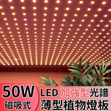 【君沛植物燈】LED植物燈 LED50W薄型植物燈板 50瓦磁吸式植物燈 加強型光譜 強化植物莖葉發展 植物成長專用燈