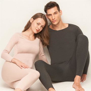 德絨情侶無痕保暖內衣男女士秋衣秋褲修身套裝打底衫薄加絨黑科技