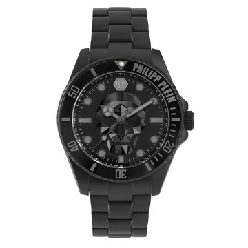 【PHILIPP PLEIN】THE $KULL Diver 骷髏潛水錶 黑 PWOAA0922_44mm