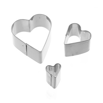 KitchenCraft 翻糖餅乾模3件組 愛心  1組  原鋼色