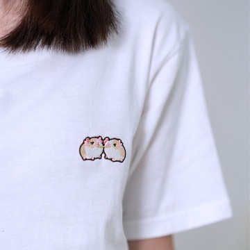 天竺鼠電繡 T-shirt 天竺鼠搶草款