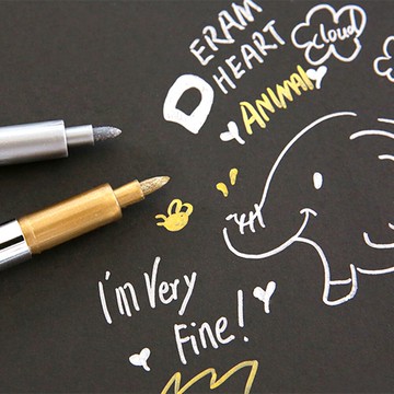 金屬油漆筆 火漆裝飾 金銀兩色 火漆 上色筆 奇異筆 金屬色澤 繪畫筆 海報 廣告 標語【BlueCat】【JC2673】