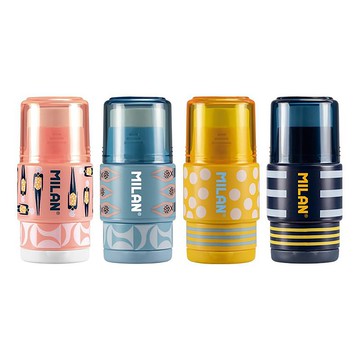 MILAN 橡皮擦+可伸縮削筆器_泳池派對(4色可選)