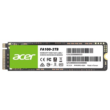Acer宏碁 M.2 PCIe Gen3 SSD 固態硬碟 五年保固 高速讀寫  FA100-2TB