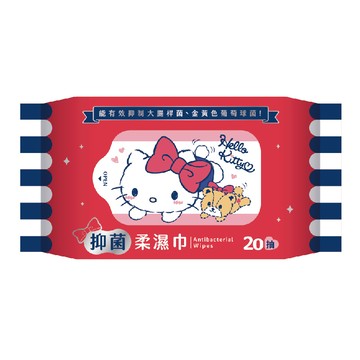 [寶富華]Hello Kitty抑菌柔濕巾20抽