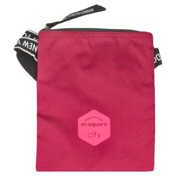 m square 三層字母拉鏈豎跨包 - 紫紅色  260 x 250 x 5mm