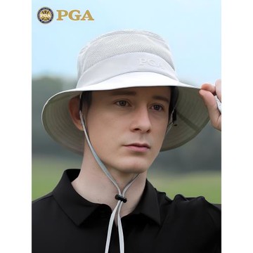 PGA 高爾夫帽子男士漁夫帽遮陽防曬帽帶透氣孔吸汗內里可拆調節繩