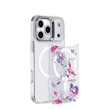 iPhone 17/16/15/14/13 系列可拆式磁吸片材彩鑽手機殼-夢境之翼
