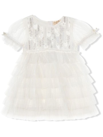 Tutu Du Monde - short-sleeve tutu dress - kids - Cotton/Nylon - 3-6 mths - White